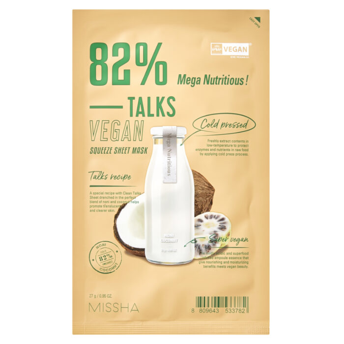 Talks Vegan Squeeze Sheet Mask MEGA NUTRITIOUS